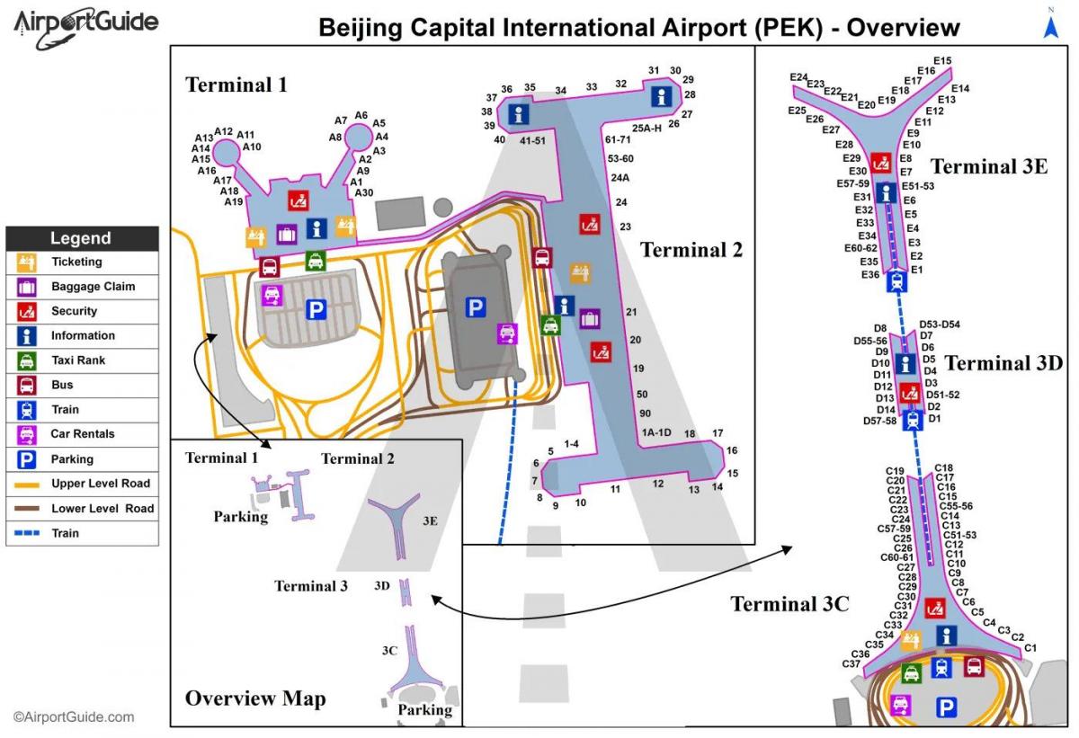 Flughafen Peking (Peking) Terminalplan