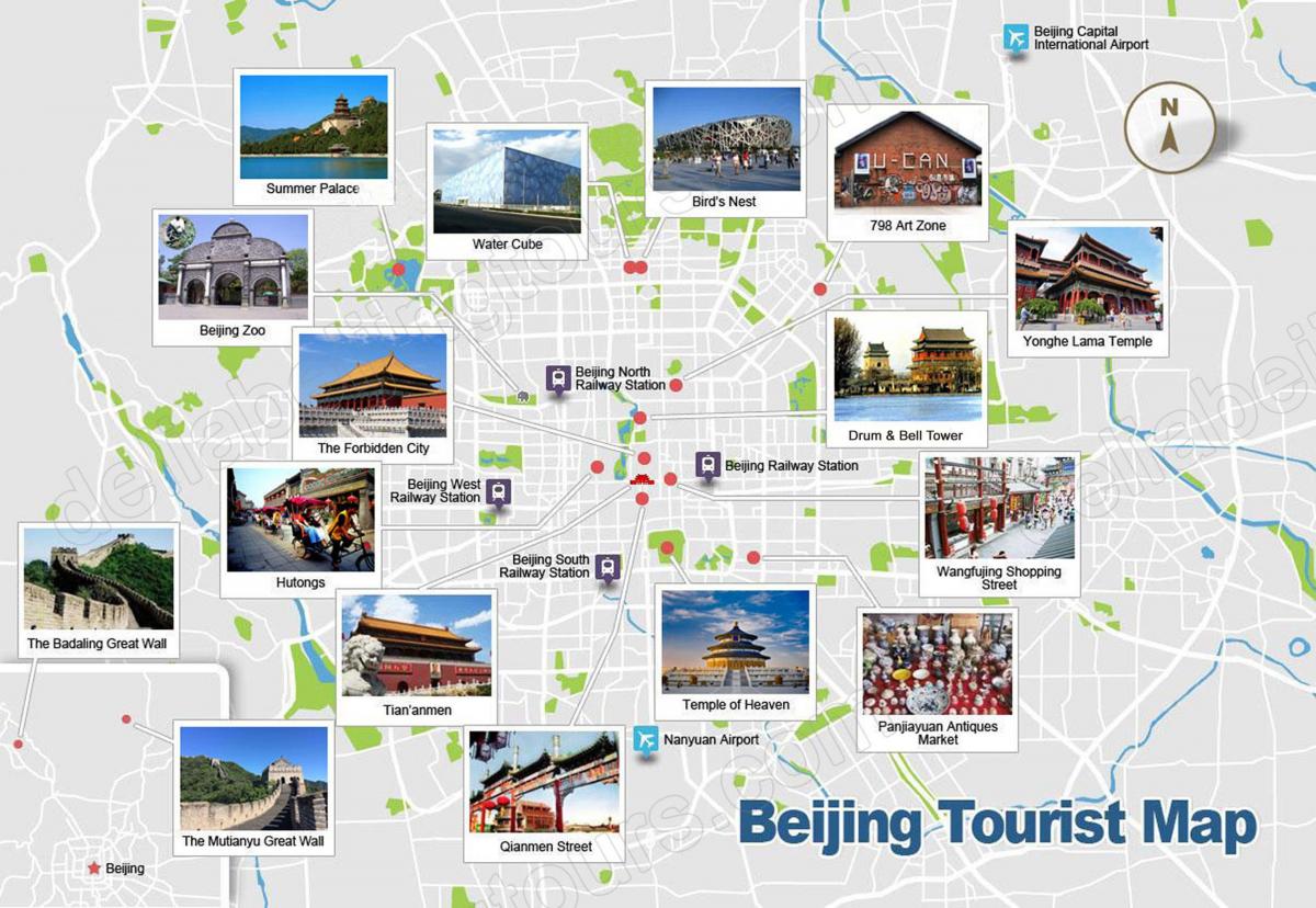 Peking (Peking) Sightseeing-Karte